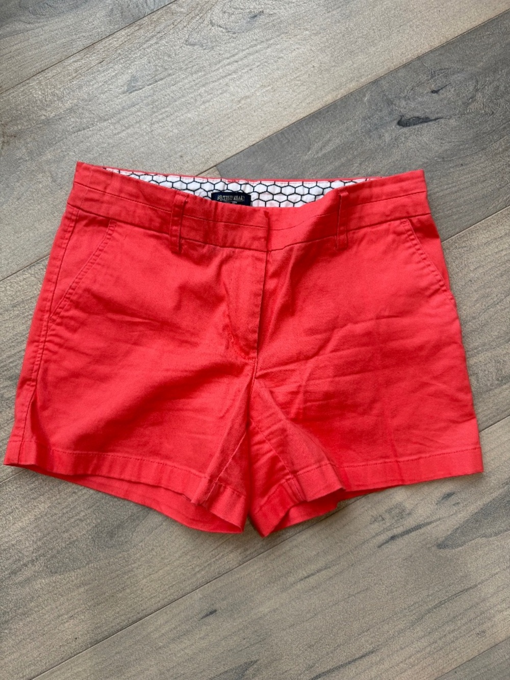 British Khaki Coral Cotton Stretch Shorts